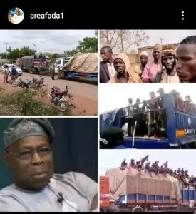 According to Charly Boy, Obasanjo prevented 100 trucks carrying 1.5 million Chadians from entering Nigeria to vote., victor osimhen Nigerian football player, tobechukwu nathaniel basseyTobechukwu (Praise God), lionel messi barcelona
Lionel Messi — Footballer, peter obi presidential candidate, r kelly, chelsea transfer news, comedy, manchester united vs barcelona, stability songs mp3 download, chelsea transfer news, nyesom wike
Governor of Rivers State, oyibo chukwu labour party, chadians entering kaduna, singer r kelly
R. Kelly,